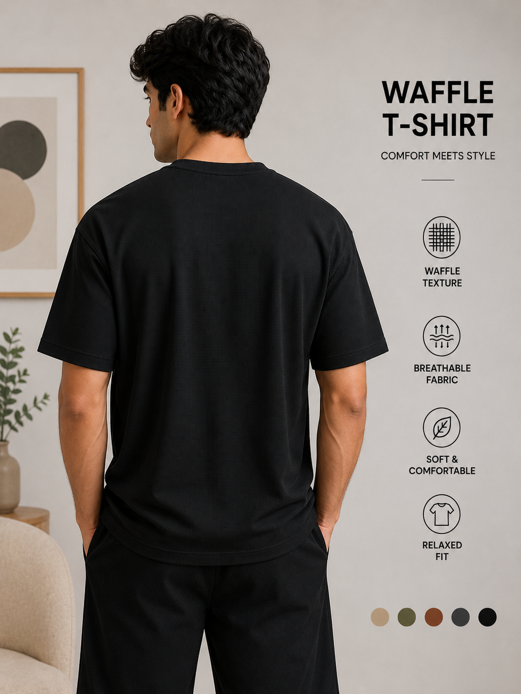 Waffle T-shirt Black