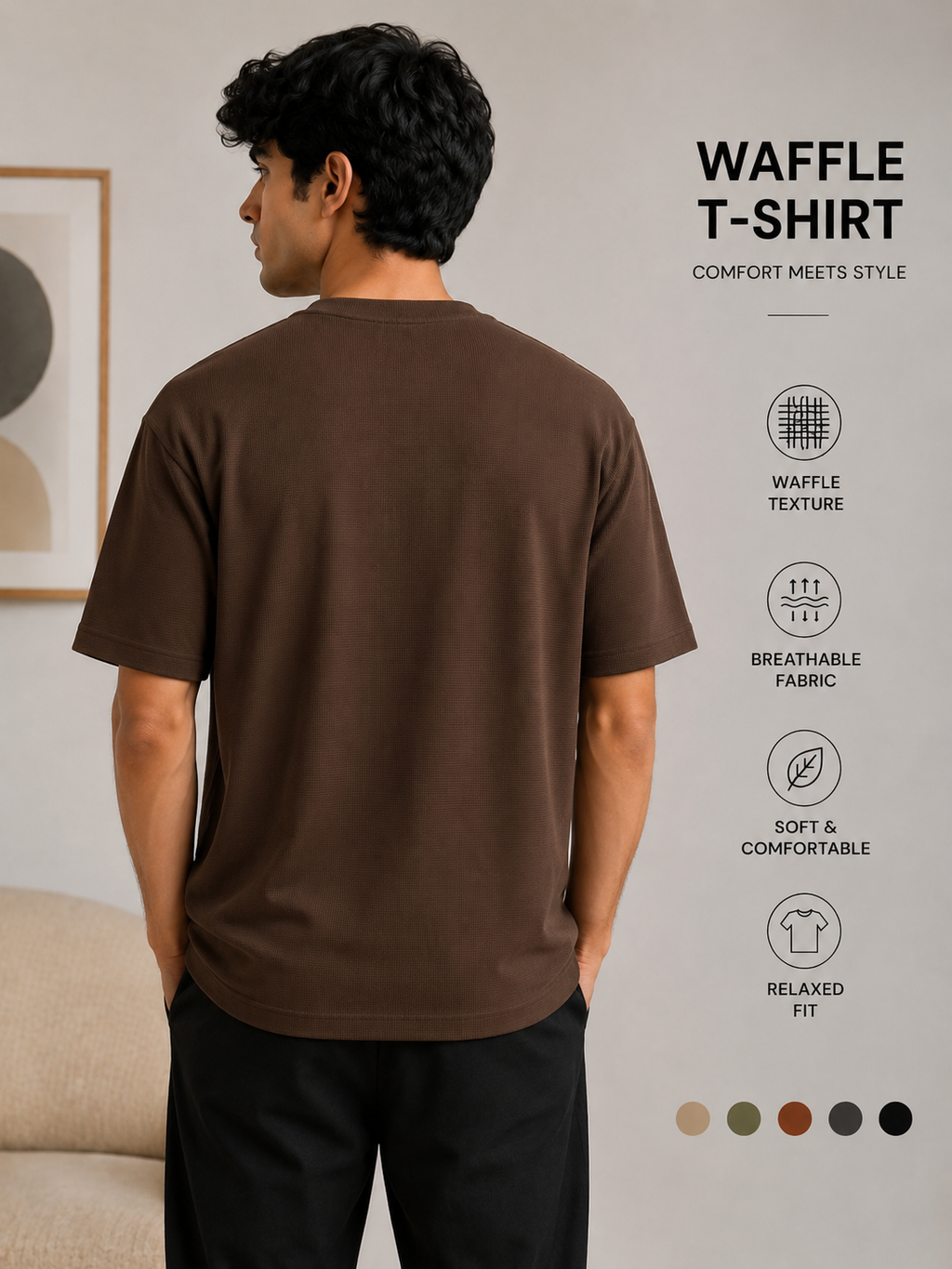 Waffle T-shirt brown